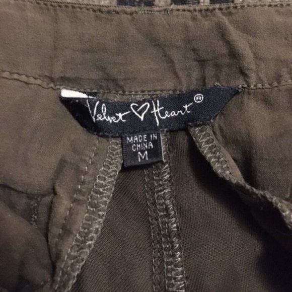 Velvet Heart Dark Olive Green Tencel Cargo Style Pants - Picture 7 of 7